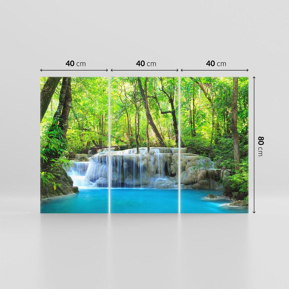 Obraz na płótnie 120x80 - Tajemniczy wodospad w tajskim lesie - Tajlandia, wodospad