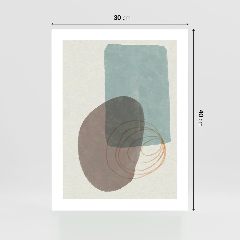 Plakat bez ramy 30x40 - Rozkwitające Formy - geometryczne elementy, stonowane ziemiste kolory