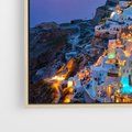 Obraz w ramie 80x80 - Wyblakłe wspomnienia gwiazd - Santorini, wieczór - rama drewno