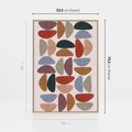 Obraz w ramie 50x70 - Kolorowe Echo Boho - abstrakcyjny obraz, geometryczna kompozycja - rama drewno