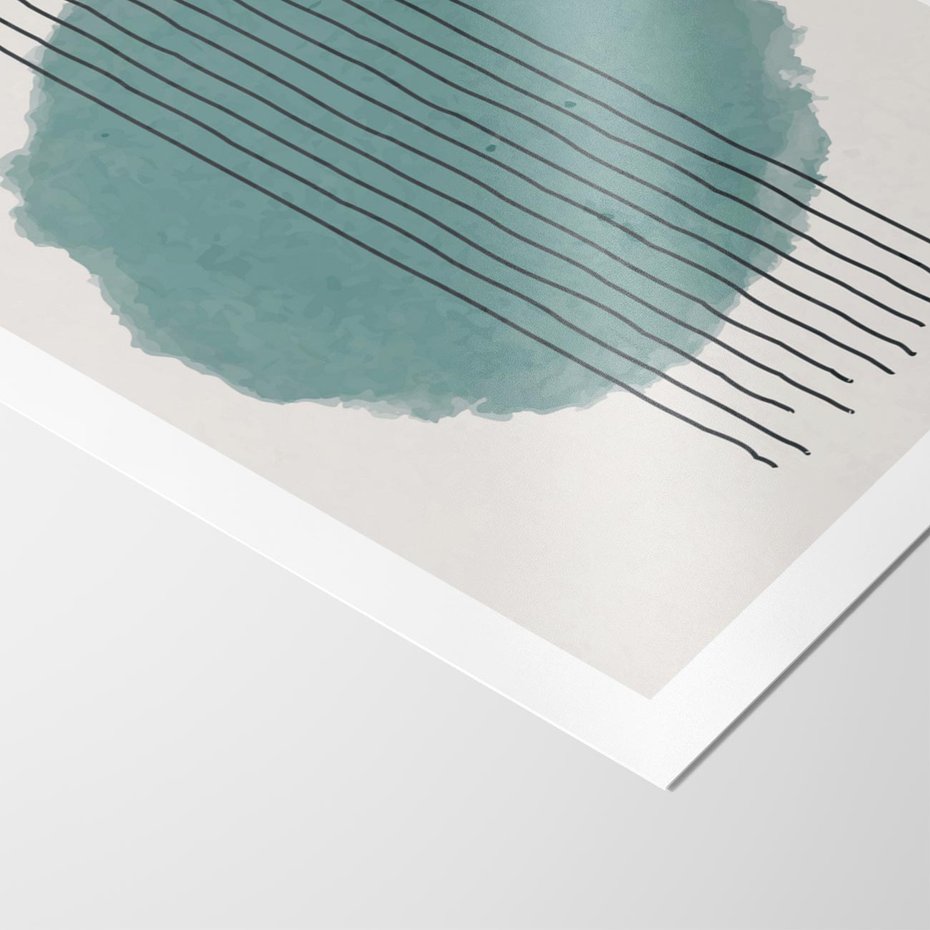 Plakat bez ramy 21x30 - Podróżne Inspiracje - abstrakcyjna akwarelowa plama, nieregularne kreski