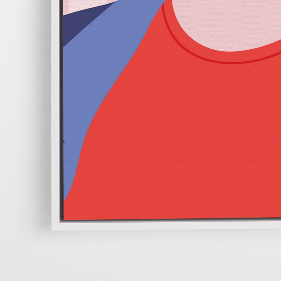 Obraz w ramie 80x120 - Kobieca Ekspresja - nowoczesny plakat, styl retro - rama biała