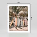 Plakat bez ramy 40x50 - Surfingowy Raj - deski surfingowe, na plaży