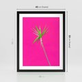Plakat w ramie 40x50 - Retro Stylizacja - palma, liście - rama czarna