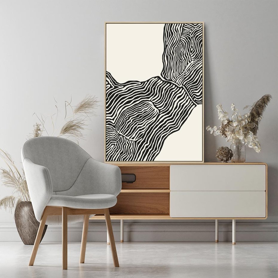 Obraz w ramie 50x70 - Podróżne Impresje - boho plakat, rycina - rama drewno