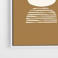 Obraz w ramie 50x70 - Wewnętrzne Spektrum - geometryczne boho kształty na brązowym, karmelowym tle - rama biała
