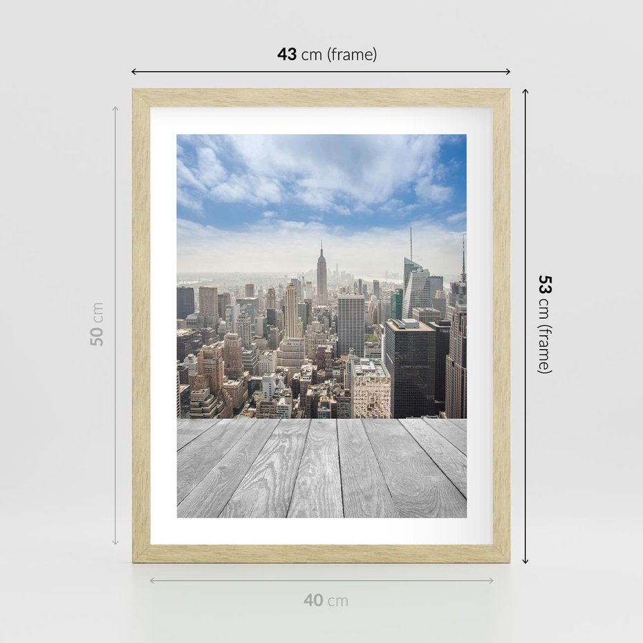 Plakat w ramie 40x50 - Nowojorska energia miejsca - Nowy Jork, miasto - rama drewno