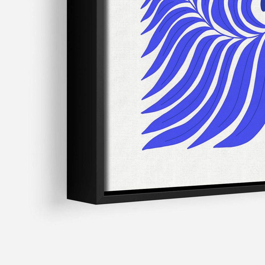 Obraz w ramie 50x70 - Etniczne Rekwizyty - etniczne roślinne wzory, granat - rama czarna