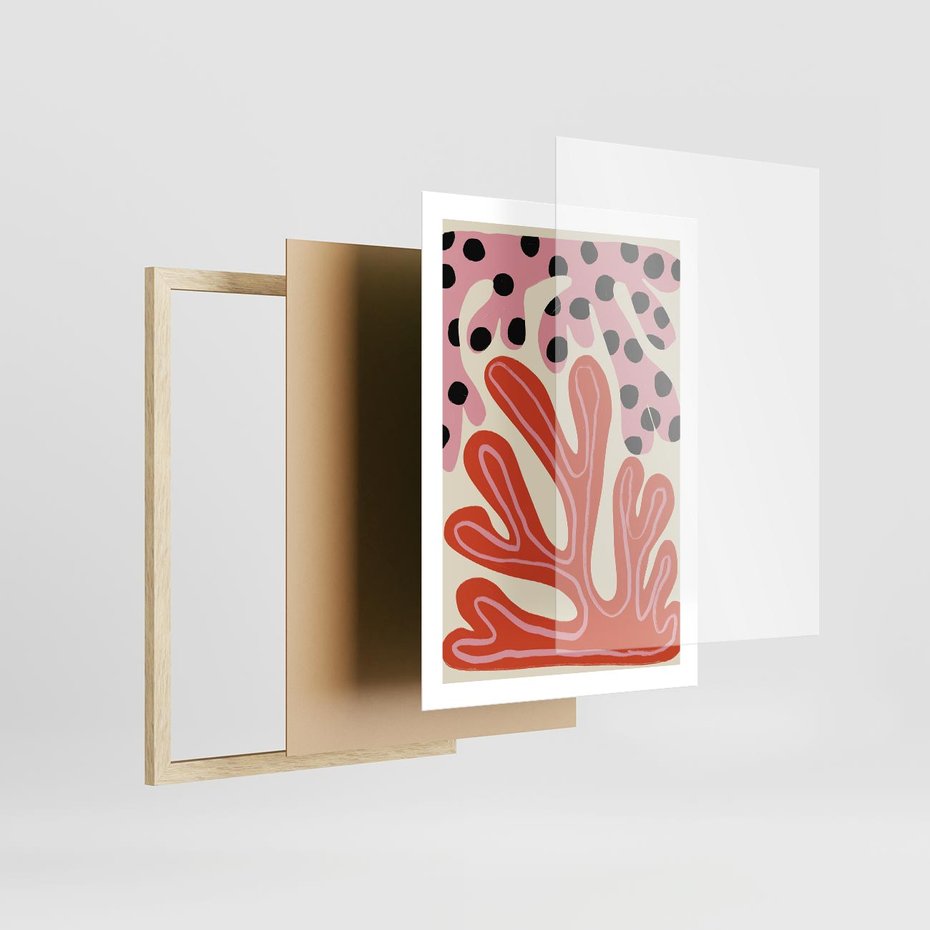 Plakat w ramie 50x70 - Księga Pastelowych Impulsów - abstrakcyjny obraz, plakat - rama drewno