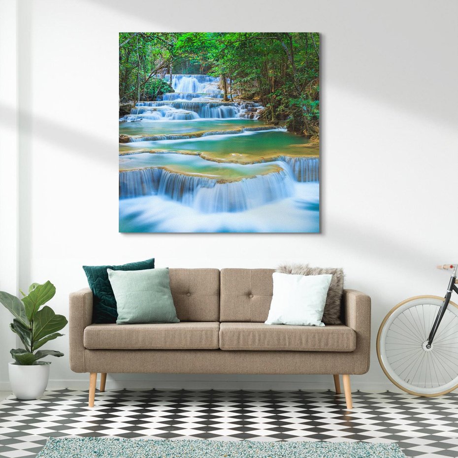 Obraz na płótnie 40x40 - Magia tajlandzkich wodospadów - wodospady, Tajlandia