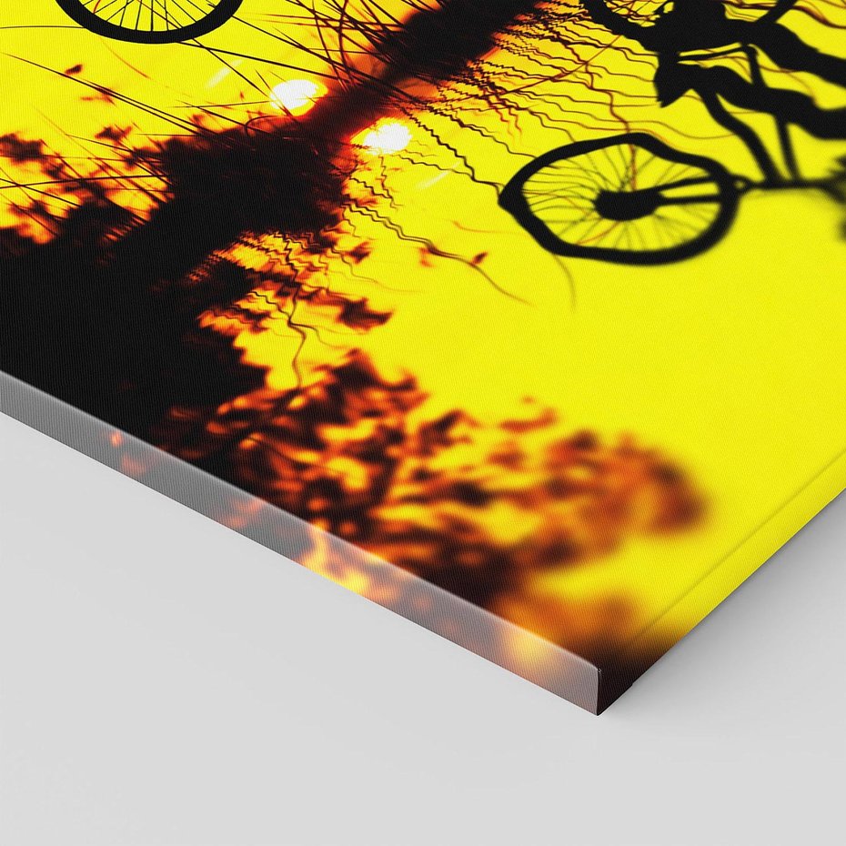 Obraz na płótnie 80x120 - Rower przy zachodzie słońca - rower, zachód