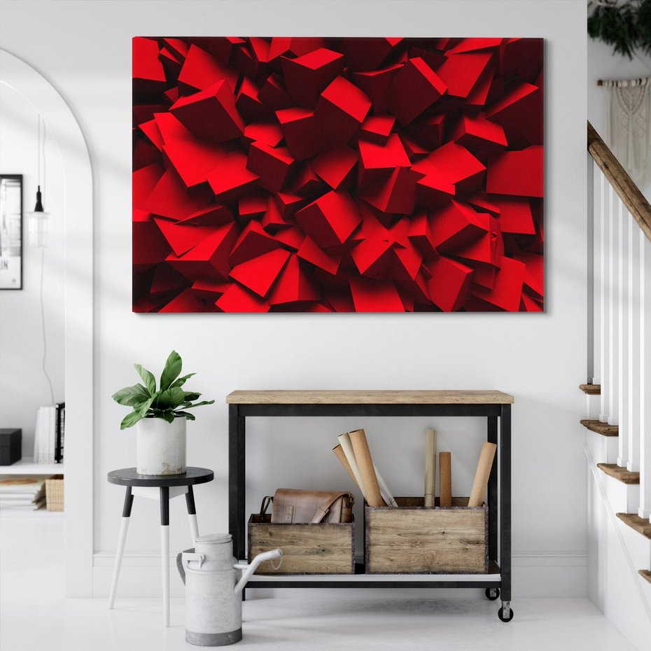 Obraz na płótnie 120x80 - Geometryczny 3D - abstrakcyjna kompozycja - geometryczny, 3D