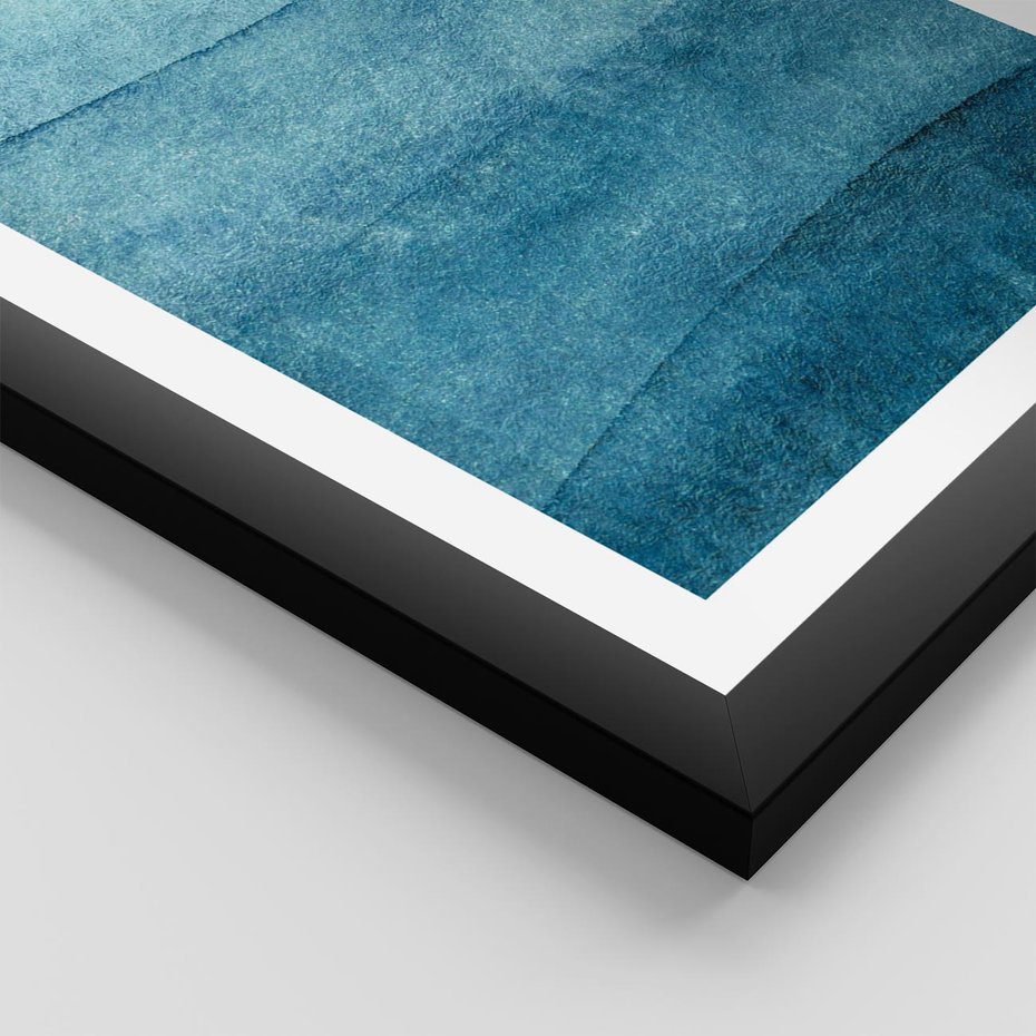 Plakat w ramie 50x70 - Kolorowe fale akwareli - akwarela, fale - rama czarna