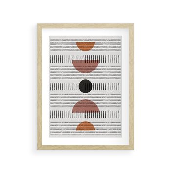 Plakat w ramie 40x50 - Plakat w Stylu Abstrakcji - geometryczna grafika, plakat - rama drewno