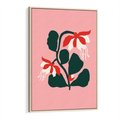 Obraz w ramie 80x120 - Migotliwa Kreatywność - abstrakcyjne kwiaty, różowe tło - rama drewno