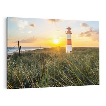 Obraz na płótnie 70x50 - Magia latarni przy zachodzie - latarnia, zachód