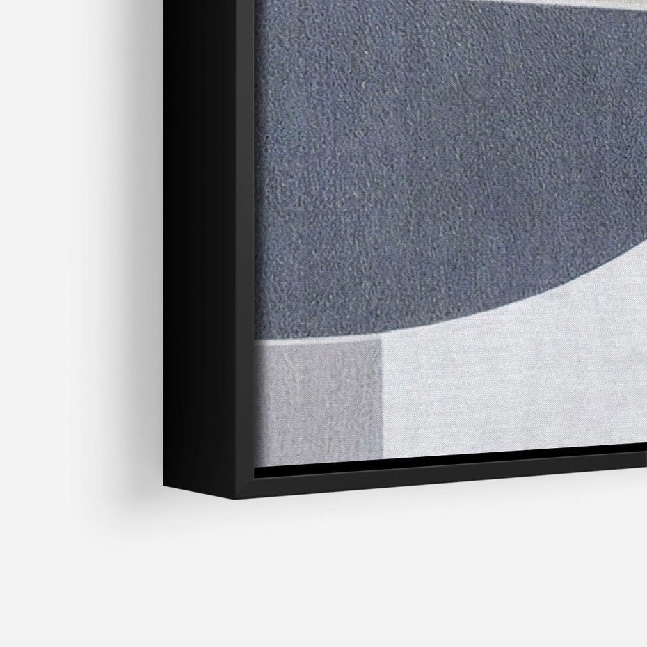 Obraz w ramie 50x70 - Odbicie wschodzącego jutra - graficzne kształty, geometria - rama czarna