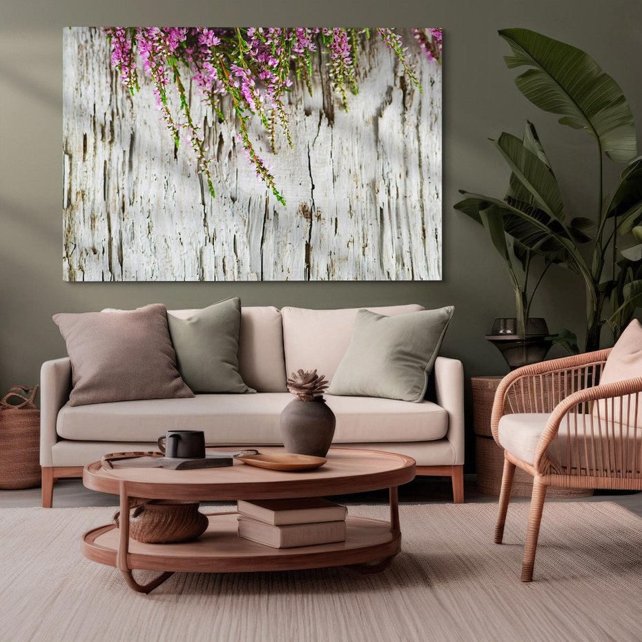 Obraz na płótnie 70x50 - Fioletowe Wrzosy - wrzosy, fiolet