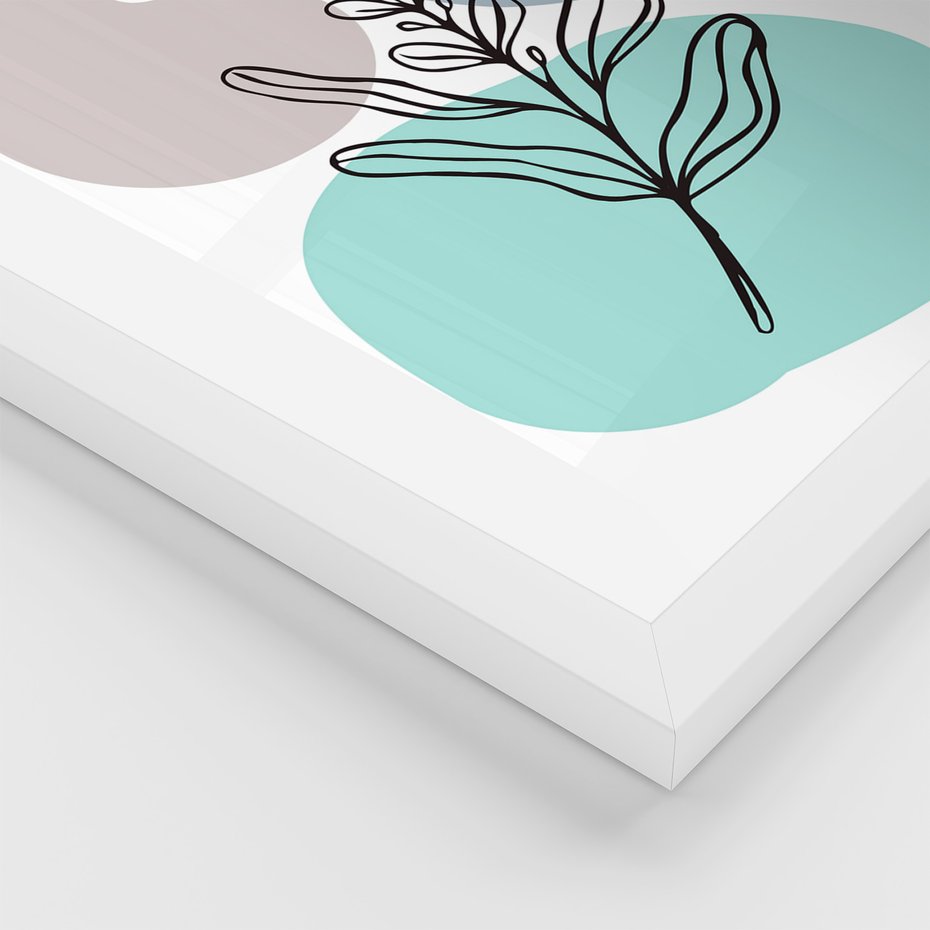 Zestaw obrazy w ramie 50x70 galeria - Rosliny, graficzne, minimalizm - rama biała