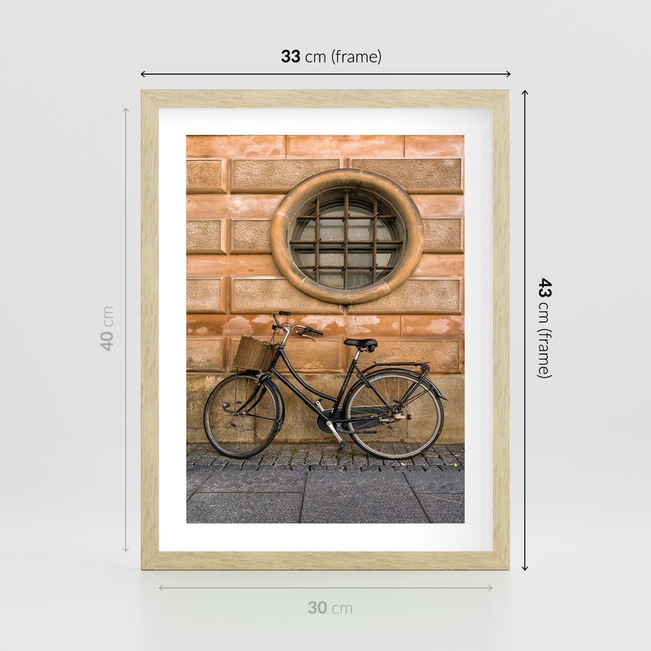 Plakat w ramie 30x40 - Holenderska Ikona - rower, Holandia - rama drewno