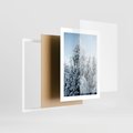 Plakat w ramie 30x40 - Magia Śnieżnych Drzew - zima, iglaste drzewa - rama biała