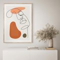 Plakat w ramie 30x40 - Twarz w Geometrycznym Stylu - nowoczesny obraz, grafika - rama drewno
