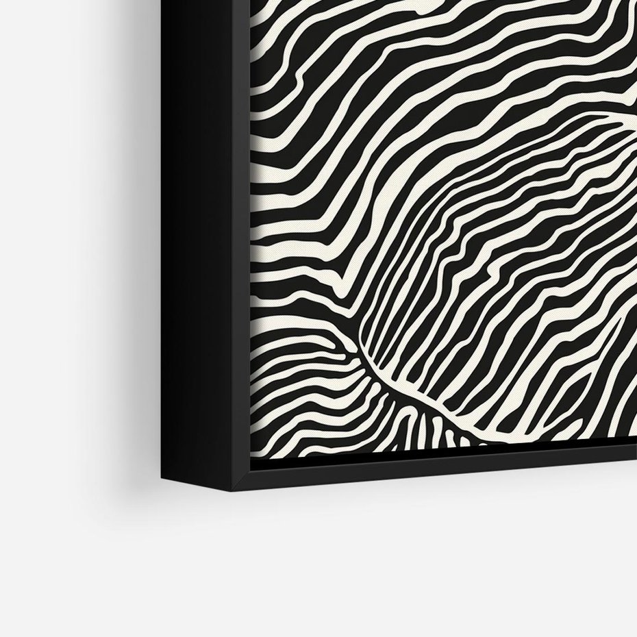 Obraz w ramie 50x50 - Migoczące Kontury - boho plakat, rycina - rama czarna
