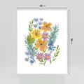 Plakat bez ramy 40x50 - Migocące Widoki Kwiatów - akwarelowe polne kwiaty, minimalistyczny plakat
