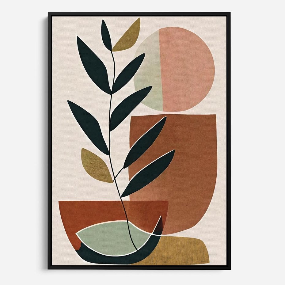 Obraz w ramie 50x70 - Migocące Boho Wnętrza - boho obraz, abstrakcja - rama czarna