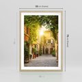 Plakat w ramie 50x70 - Malownicza Wędrówka - uliczka, perspektywa - rama drewno