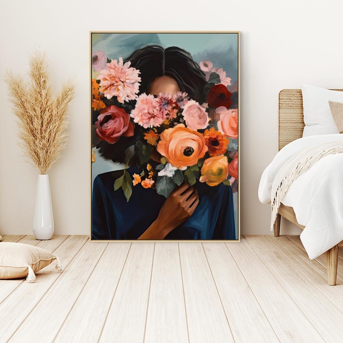 Obraz w ramie 80x120 - Ukryte Emocje - obraz, akwarela - rama drewno