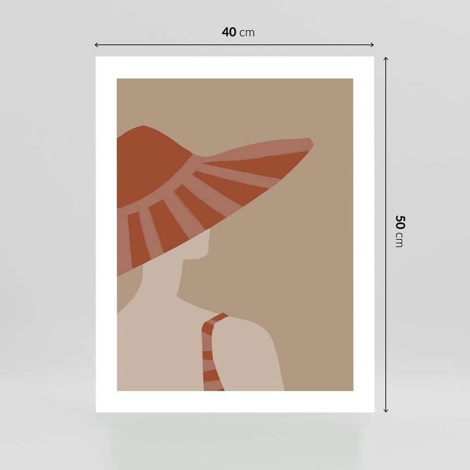 Plakat bez ramy 40x50 - Kobiecy Portret - plakat retro, kobieta w kapeluszu