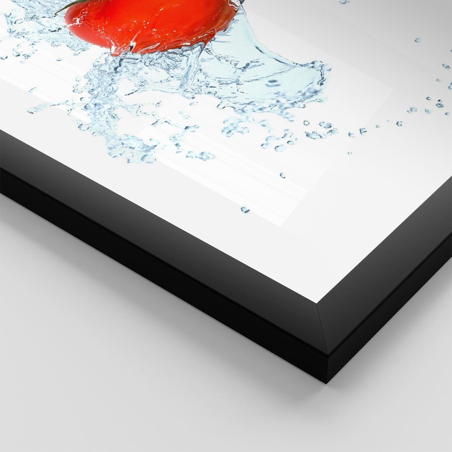 Plakat w ramie 50x70 - Apetyczna KuchniaNowoczesna Ekspresja - pomidor, jedzenie - rama czarna