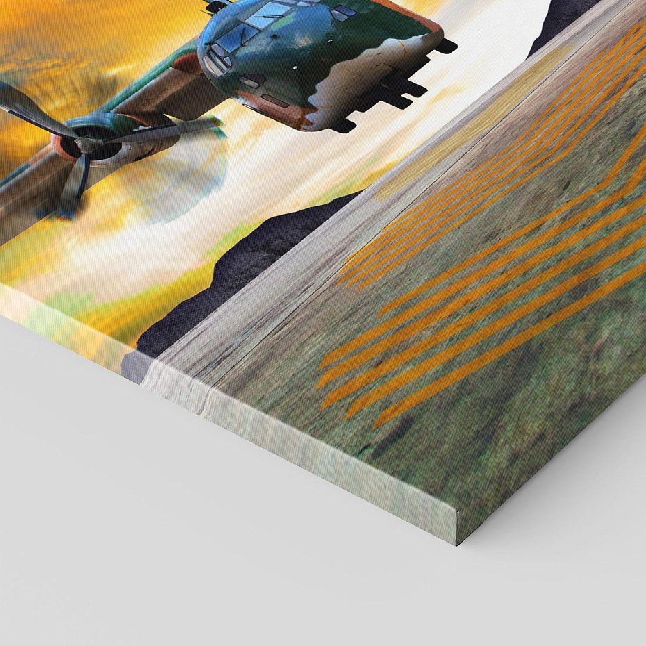 Obraz na płótnie 30x30 - Moc wojskowego transportu: Samolot na misji - samolot, wojsko