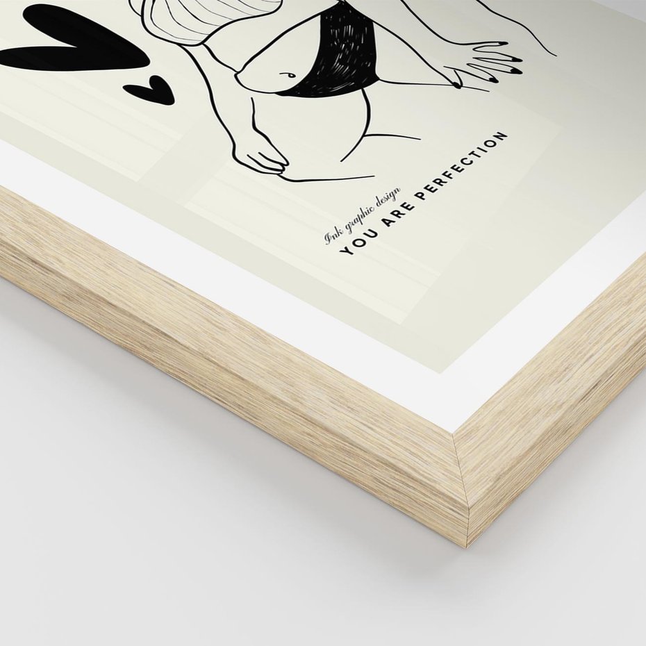 Plakat w ramie 30x40 - Wyrażenie Piękna - rysunek, sztuka nowoczesna - rama drewno