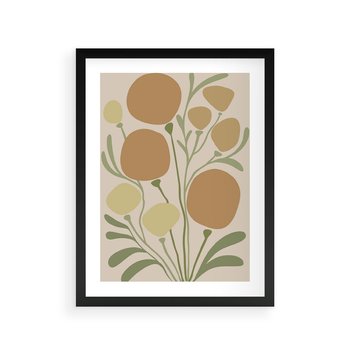 Plakat w ramie 30x40 - Uspokojenie Wśród Roślin - nowoczesny plakat, roślinność - rama czarna