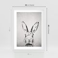 Plakat w ramie 30x40 - Szkicowany królik w grafice - szkic, królik - rama biała