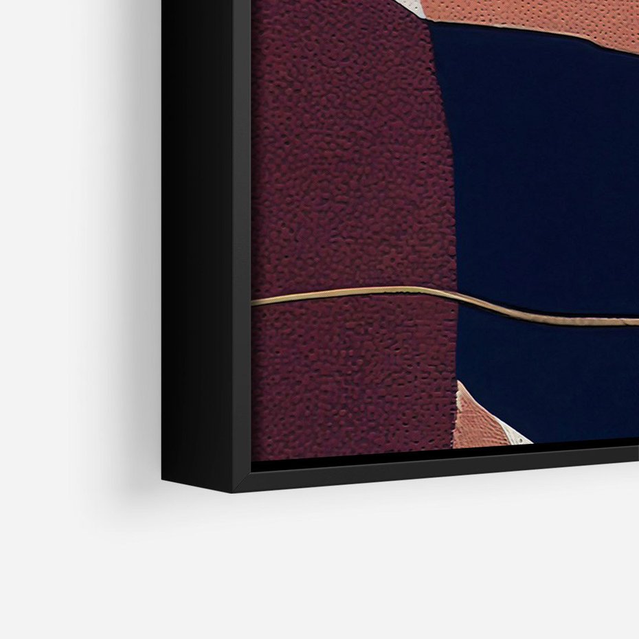 Obraz w ramie 50x70 - Abstrakt Marsala - nieregularne plamy, kształty - rama czarna