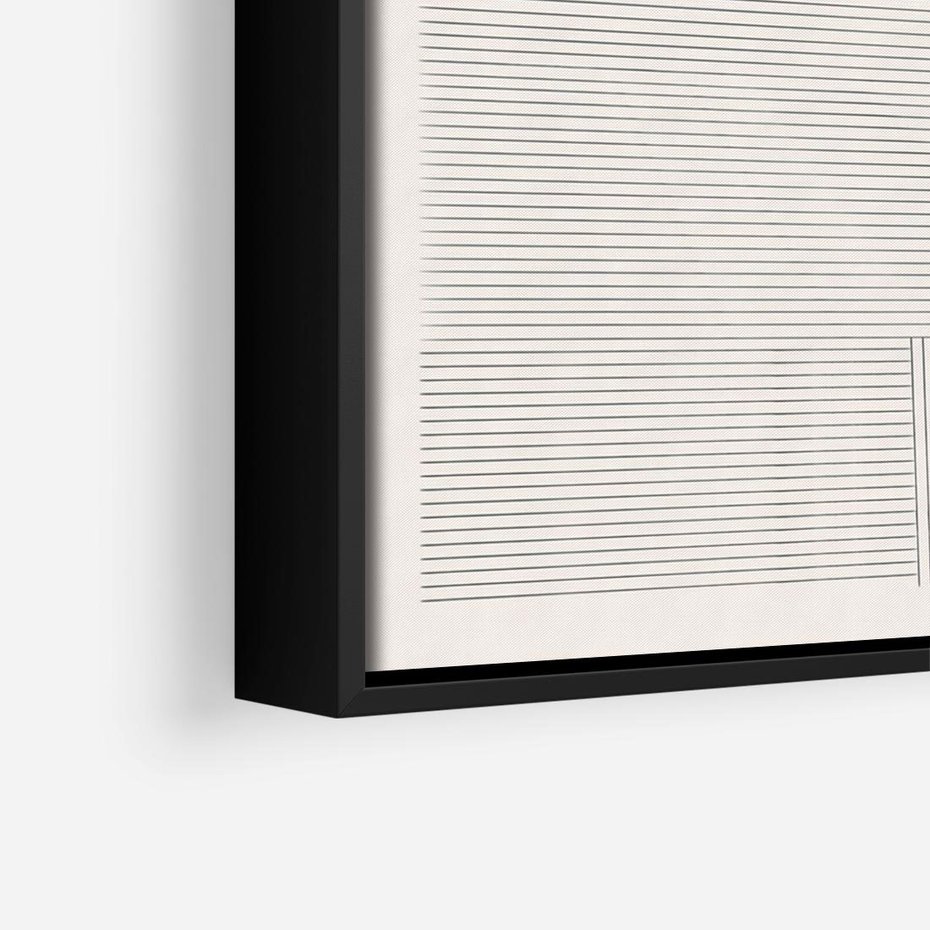 Obraz w ramie 100x70 - Geometryczna Elegancja Mid Century - mid century, minimalizm - rama czarna