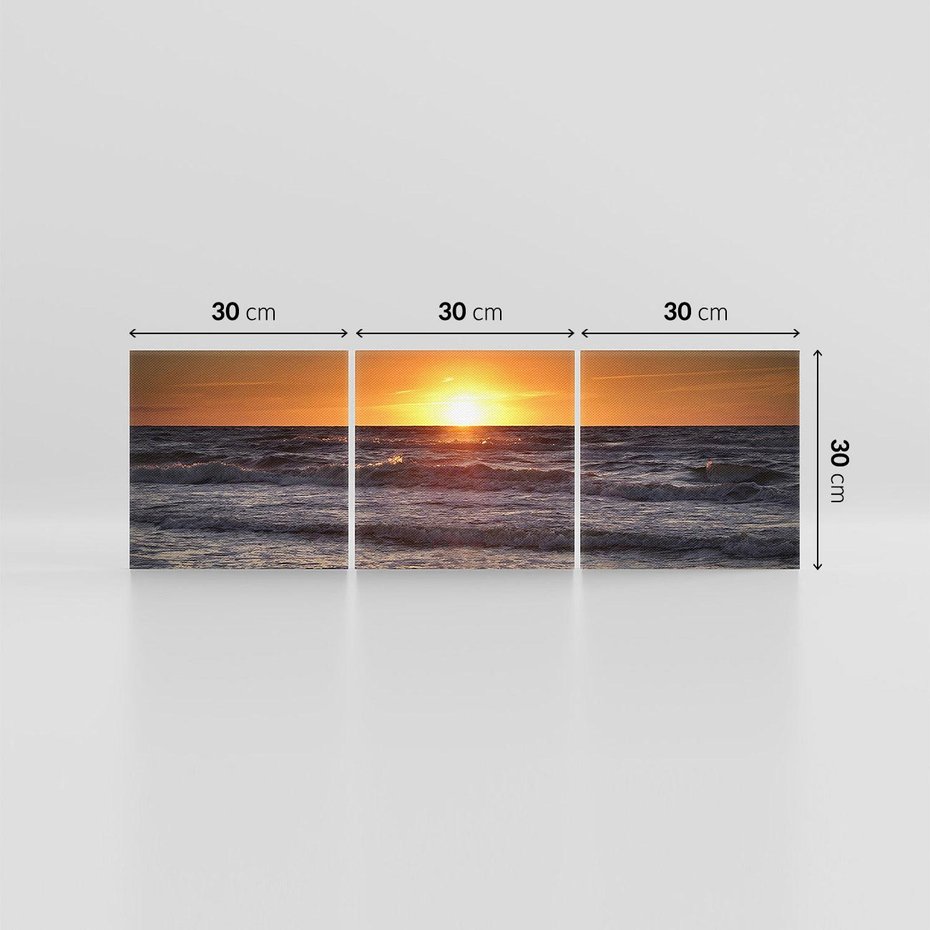 Obraz na płótnie 90x30 - Zachód Słońca Nad Morzem - zachód słońca,