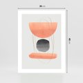 Plakat bez ramy 30x40 - Abstrakcyjne Plamy z Złotymi Liniami - abstrakcja, boho plamy