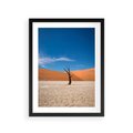 Plakat w ramie 30x40 - Słońce i Suche Drzewo - pustynia, suche - rama czarna