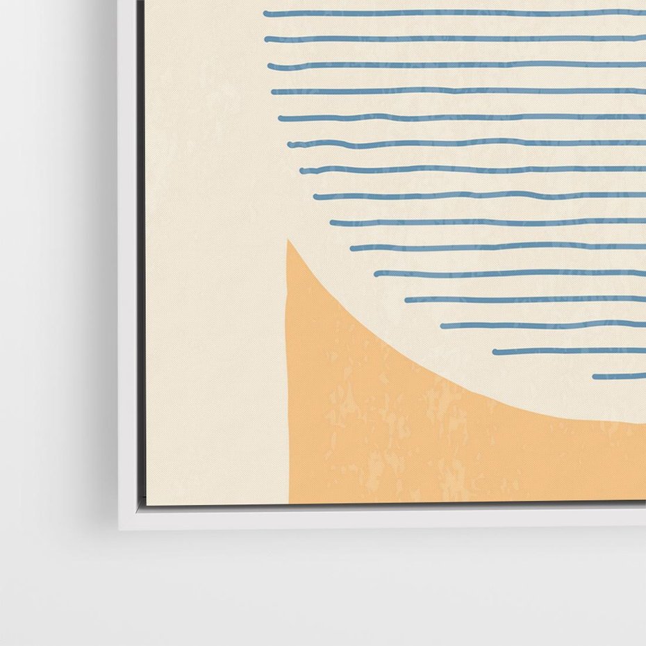 Obraz w ramie 80x80 - Rozbijająca Opowieść - geometryczne kształty, koła - rama biała