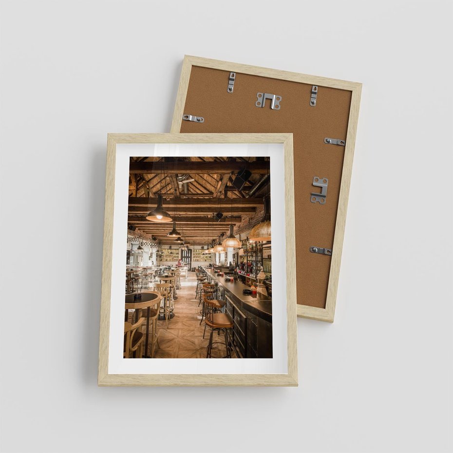 Plakat w ramie 30x40 - Smak i styl - restauracja, architektura - rama drewno