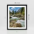 Plakat w ramie 40x50 - Górski strumyk w harmonii - strumyk, górski - rama czarna