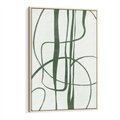 Obraz w ramie 80x120 - Zielony Spokój - zielona abstrakcja, spokojny plakat - rama drewno