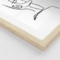 Plakat w ramie 40x50 - Migotliwe Widzenia - szkic twarzy, minimalistyczny niewyraźny - rama drewno