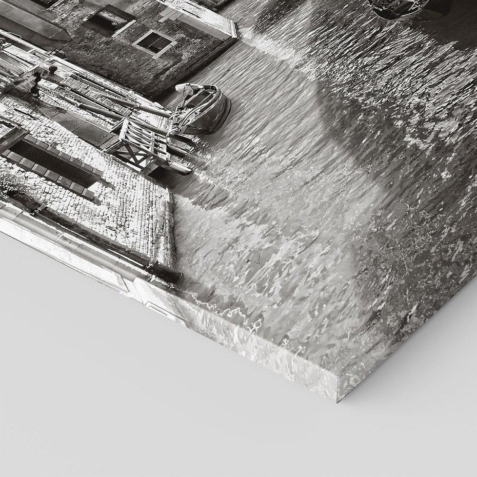 Obraz na płótnie 80x120 - Weneckie Kanały - czarno białe zdjęcie, wenecja