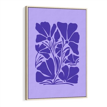 Obraz w ramie 50x70 - Migocące Boho Wibracje - kwiaty, energetyczne fioletowe tło - rama drewno