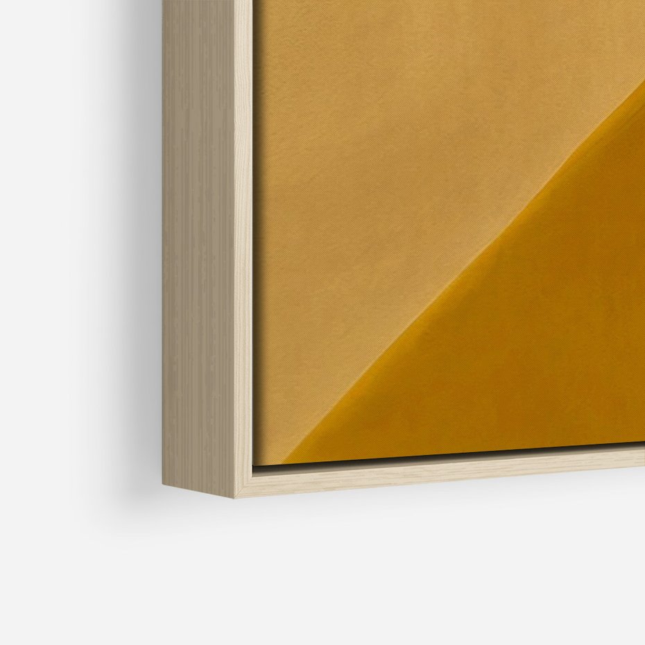 Obraz w ramie 80x120 - Harmonia migoczących ognisk - intensywne ciepłe kolory, słoneczny żółty - rama drewno